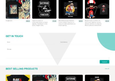 T-shirt design selling eCommerce website with wordpress Divi woocommerce