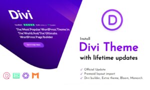 Install Divi theme or Divi builder with lifetime API key
