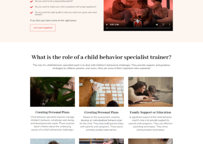 Parenting Coach website redesign with divi