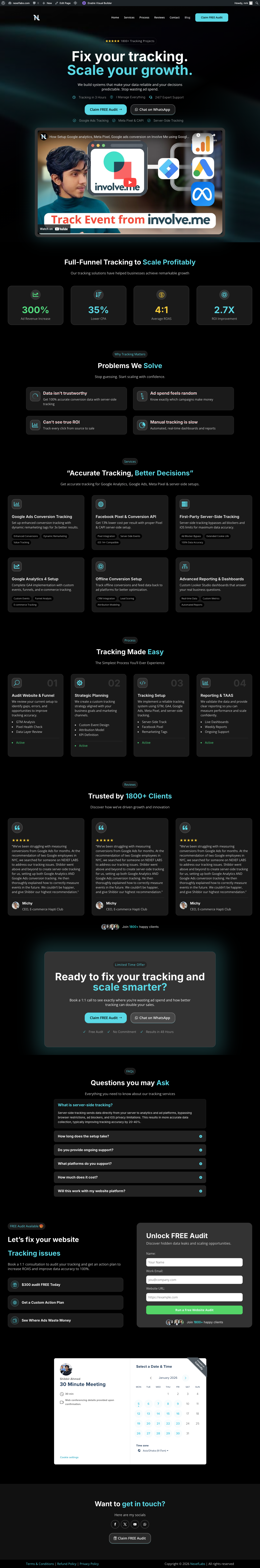NexefLabs landing page & blog design with Divi
